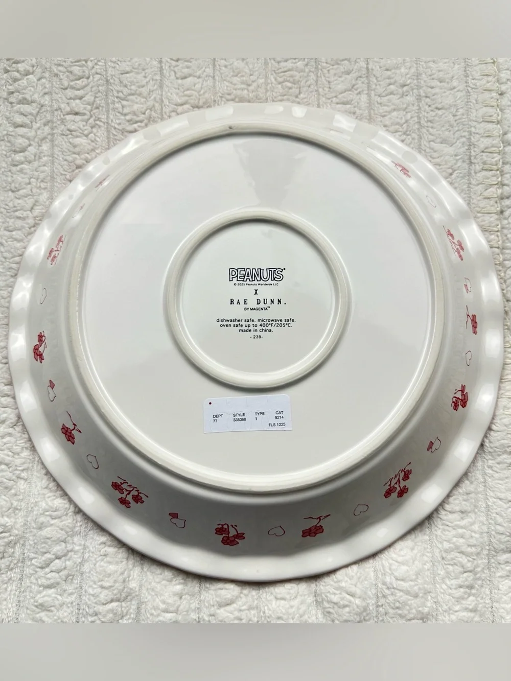 Rae Dunn Peanuts Snoopy Pie Dish Bakeware Baking Dish